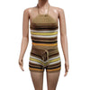 Knitted Backless Halter Top & Bottom 2PC Set