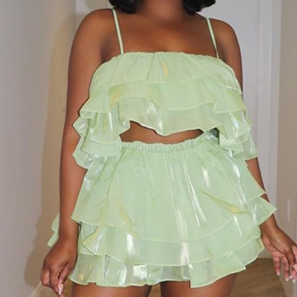 Color Overall Dress Set