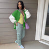Candy Color Baseball Casual Knitted Jacket Coat