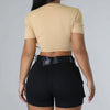 Solid Color Lace-up T-shirt