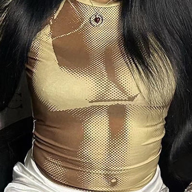 3D Printed Slim-Fit round Neck Top