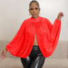 Bright Silk Cardigan Backless Top Lace Shirt