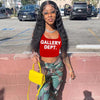 Letter PrintedExposed Crop Top