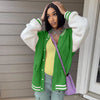 Candy Color Baseball Casual Knitted Jacket Coat