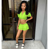 Solid Color Oversleeves Shirt and Shorts Suit