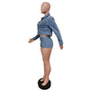 Stretch Shorts Denim Suit