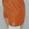 Deep Pocket Strap Leather Shorts