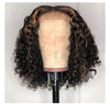 Eye-catching! Natrual Black Ombre Honey Brown Wet And Wavy Bob Lace Frontal Wig - Janine’s Boutique