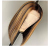 Honey Brown Piano Highlights Colored Straight Bob Lace Frontal Wig - Janine’s Boutique