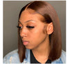Warm Look Dark Brown Straight Bob Lace Frontal Wig - Janine’s Boutique