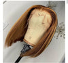 Elegant and Fashionable Honey Brown Piano Highlights Straight Bob Lace Frontal Wig - Janine’s Boutique
