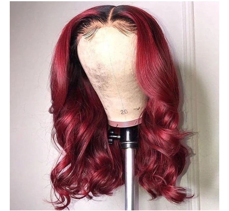 Warm Look Friendly Vibrant Burgundy Body Wave Lace Frontal Wig - Janine’s Boutique