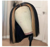 TikTok-inspired Highlight Honey Brown Short Bob Straight Lace Wigs - Janine’s Boutique