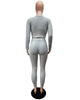 Solid Color Knitted Sweater Sexy Slim-Fit Cardigan 3PC Set