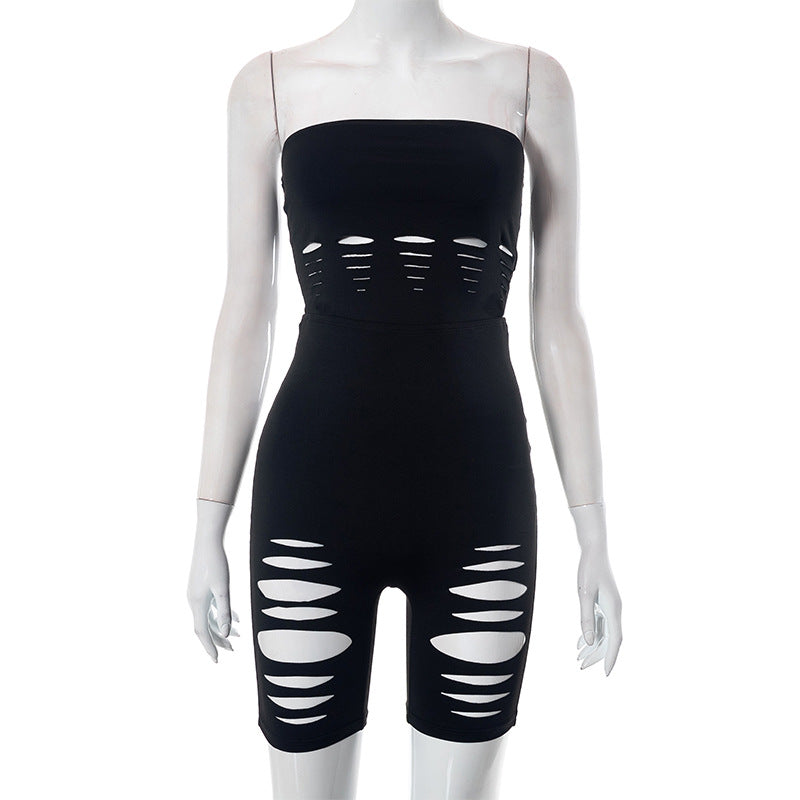 Hollow-out Tight Top & Short 2PC Set
