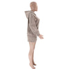 Solid Color Long Sleeved Shorts Hoodie Two-piece Set