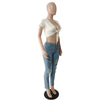 Stretch Distressed Light Blue Jeans