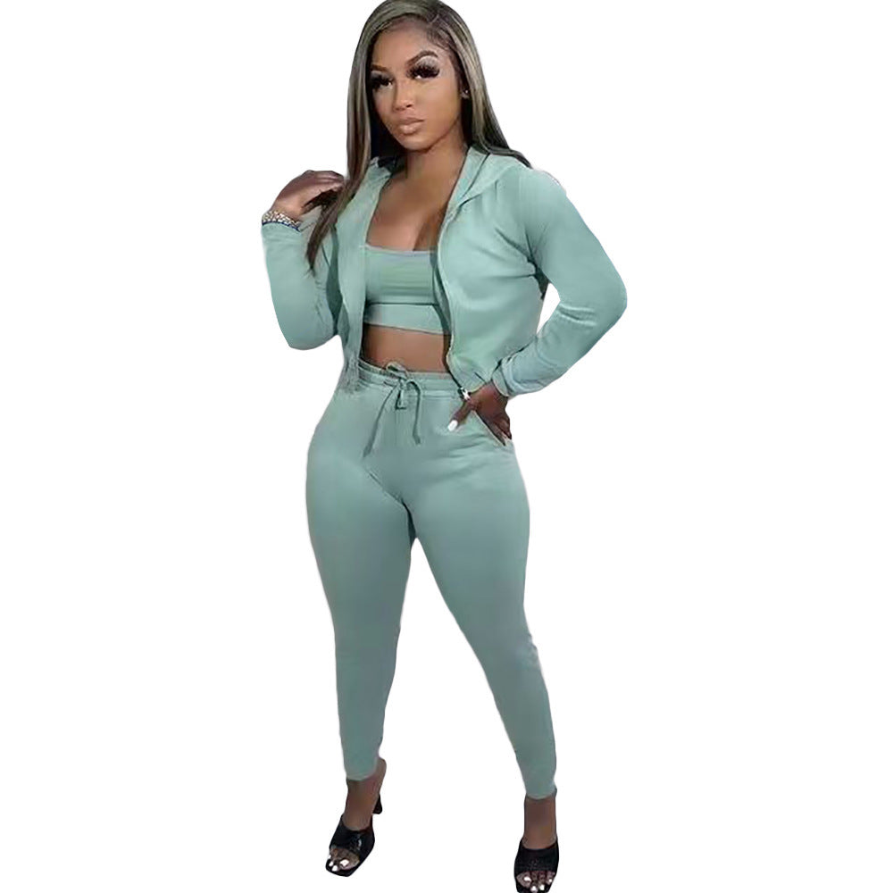 Sweatshirt pull rack hooded athleisure 3pc set