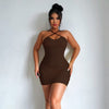 Strap Backless Popcorn Dress