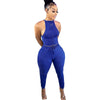 Solid Color Pleating Vest 2PC Set