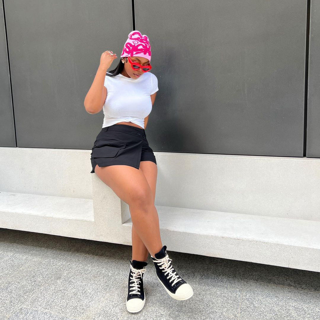 Zipper Pocket Skirt Shorts
