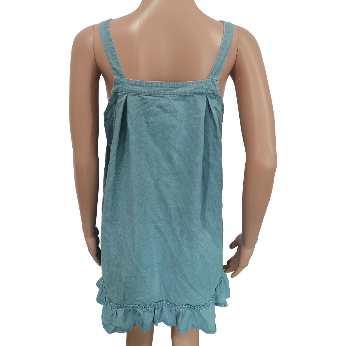Button Pocket Loose Denim Dress
