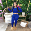 Sexy Cutout Ripped High Waist Tight Trousers 2PC Set