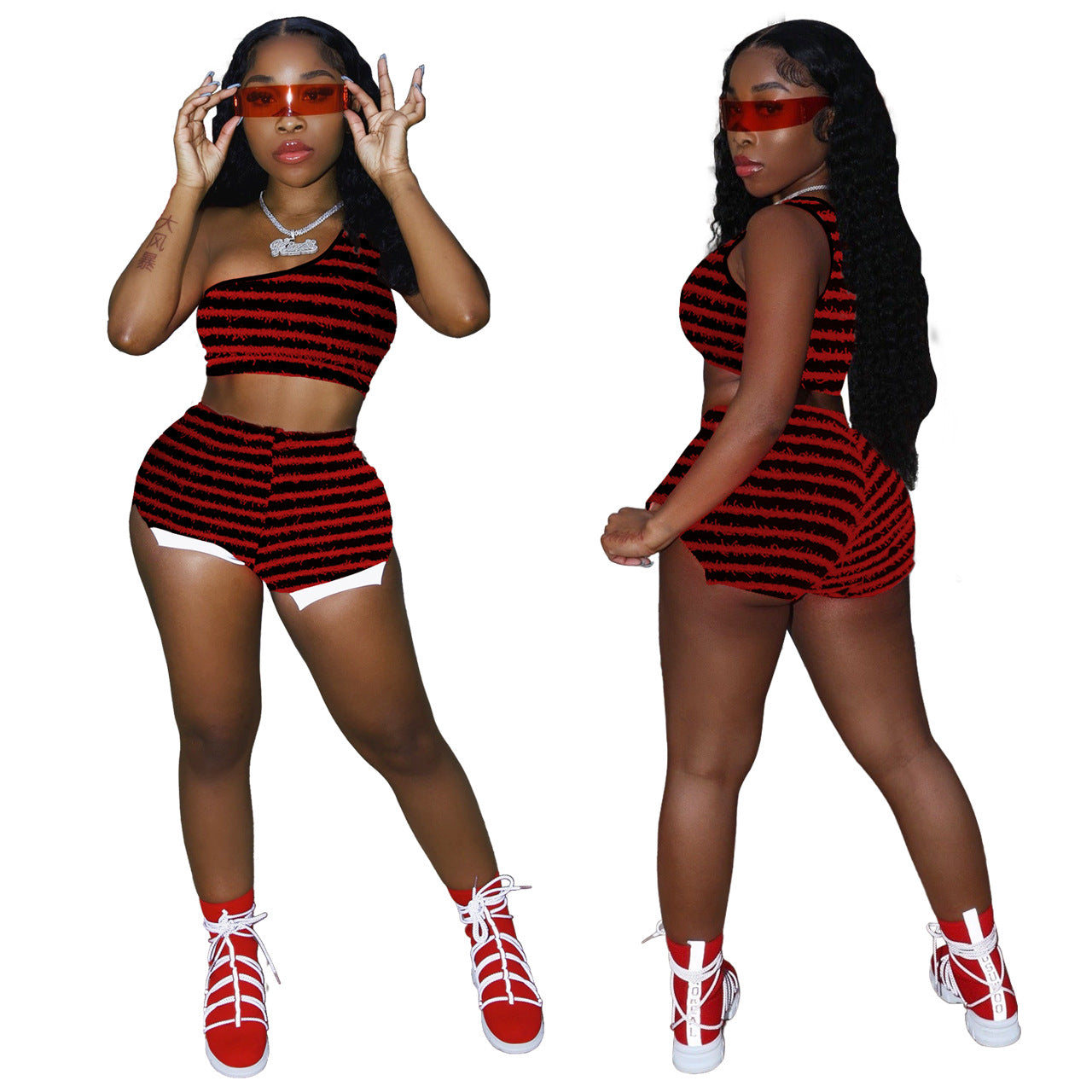 Striped Tank Top Shorts 2 PC Set