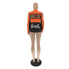 Motorcycle style detachable jacket short skirt 2PC set