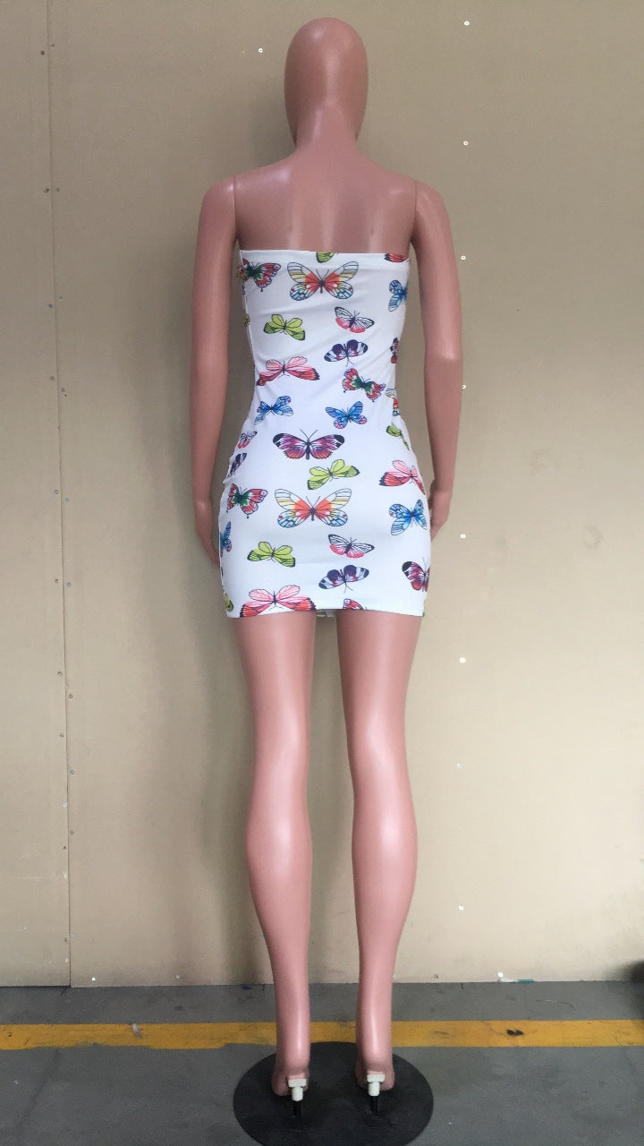 Butterfly Print Sleeveless Dress