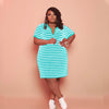 V-neck Striped Loose Dress