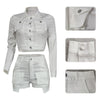 Solid Color Pocket Tooling Casual Two-Piece