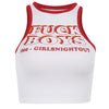Contrast Color Letter Print Short Vest Versatile Top