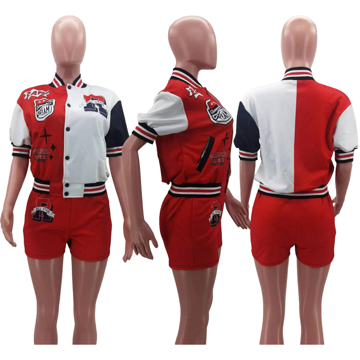 Jacket Baseball Uniform Letter Printing 2PC Set