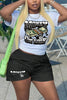 Banknote Printed T-shirt Short Sleeve Shorts 2PC Set