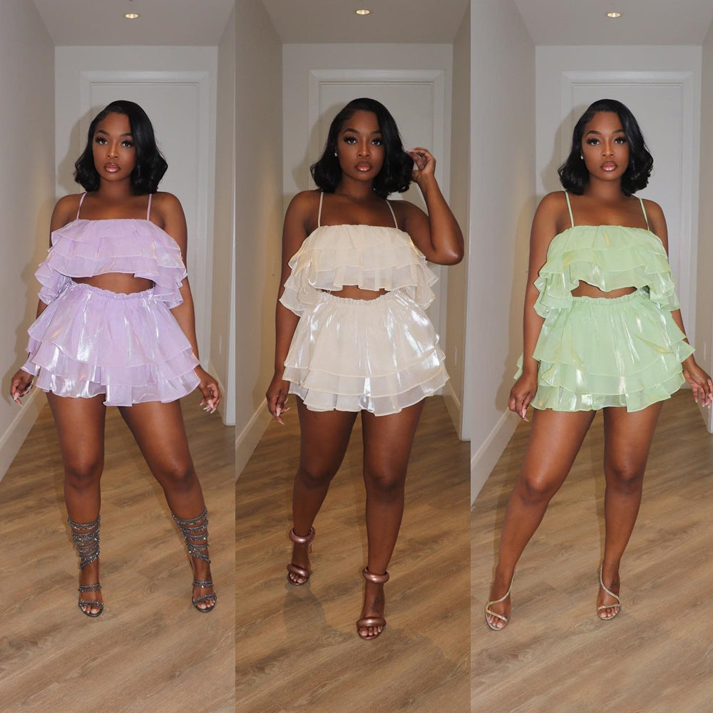 Color Overall Dress Set