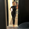 Knitted High Neck High Waist Slim Fit Long Dress