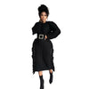 Long tassel edge fur dress