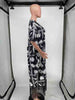 V-neck Fringed Loose Short-sleeved Printed Dress