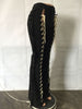 Eyelet String Tassel Straight Jeans