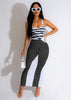 Jeans Printed Vest U-Neck Dress