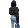 Star embossed thumb button cotton padded warm jacket