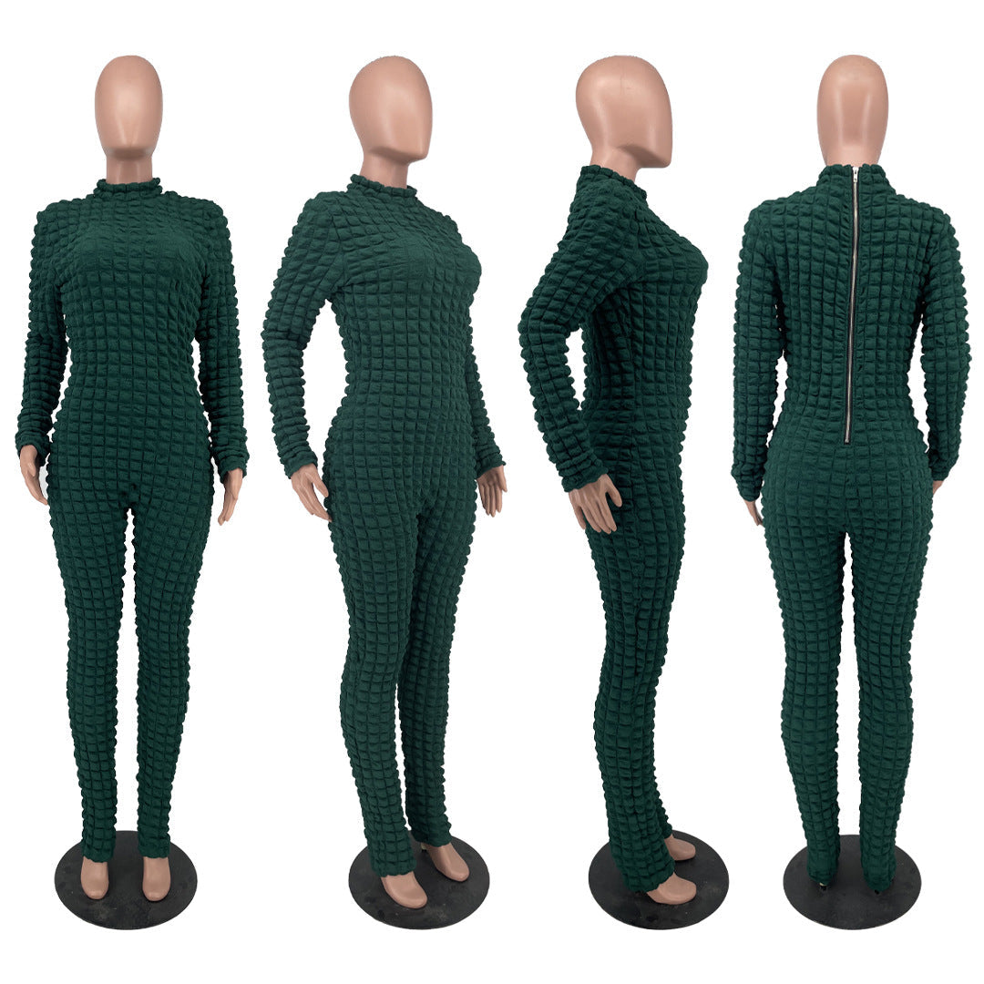Plaid Two-Way Wear Jumpsuit