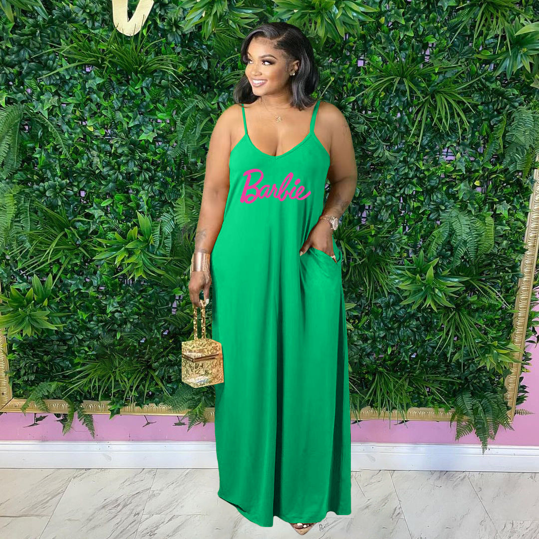 Sling Loose Floor Skirt Dress