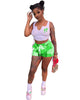 Double Cross Pleating Two-Piece Set