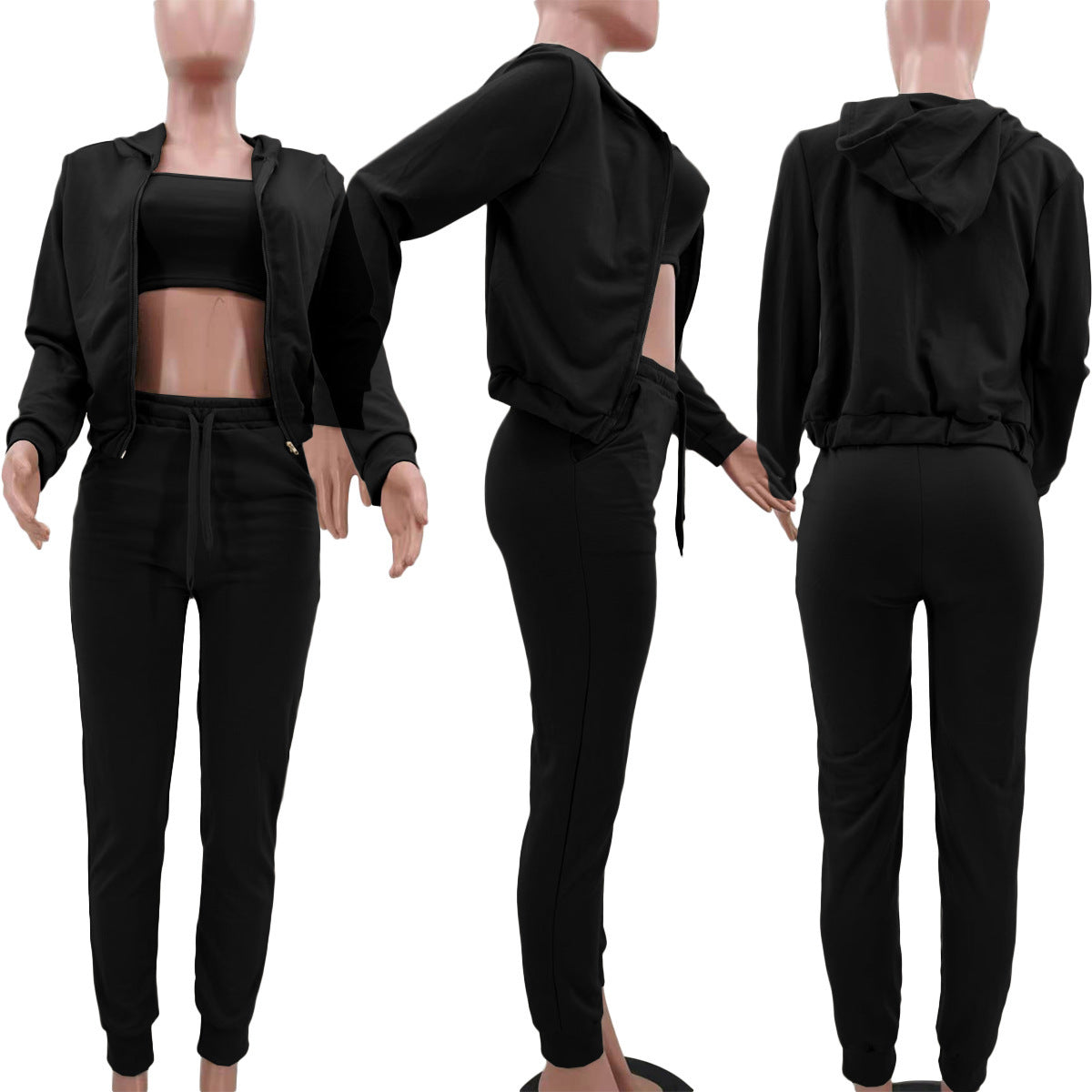 Sweatshirt pull rack hooded athleisure 3pc set