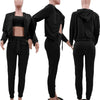 Sweatshirt pull rack hooded athleisure 3pc set