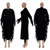 Long tassel edge fur dress