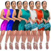 Drawstring Tassel Solid Color Dress 2PC Set