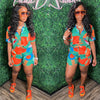 Printed Shirt Short Sleeve Shorts 2PC Set